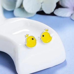 New Sterling Silver 925 Yellow Baby Chicks Stud Earrings set